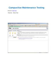 CampusVue -  Post Maintenance Testing - Mar'11.docx