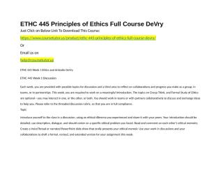 ETHC 445 Principles of Ethics Full Course DeVry.docx