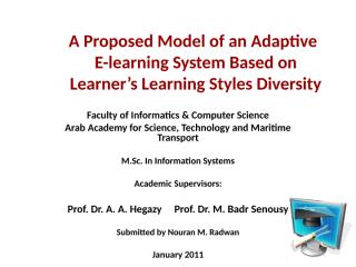 Thesis_ A model for an adaptive e-learning system based on learners' learning style diversity.ppt