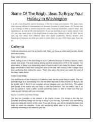 Some Of The Bright Ideas To Enjoy Your Holiday In Washington.doc