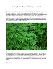 The many Benefits of Marijuana and How to grab them online.docx