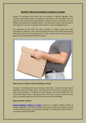 Need For Manual Handling Training in London.pdf
